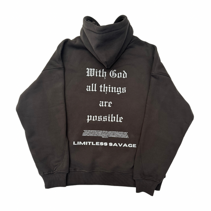 "With God All Things Are Possible" Hoodie - Gray